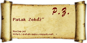 Patak Zekő névjegykártya